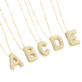 Bubble letter initial necklace