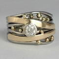 Vintage Gold Inlaid Zirconia Ring