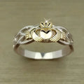 Gold Crown Silver Ring