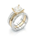 Timeless Princess Cut Bridal Ring Set – Gold & Sterling Silver