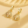 Tree of Life Golden Bright Earrings