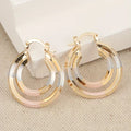 Circular White & Rose Gold Earrings